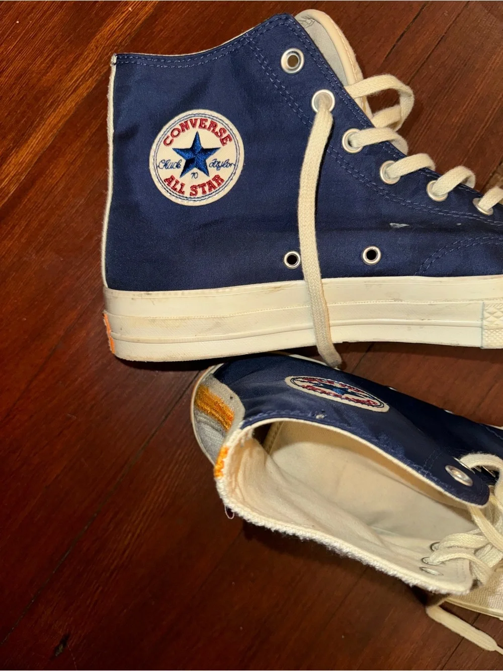 Converse High Top Sneakers in Navy and White - Picture 11 of 14
